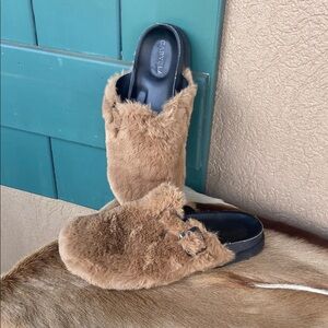CARVELA Berserk Faux Fur slip on shoes.‎ Size 38.5